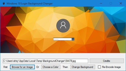 Windows 10 Login Screen Background Changer       