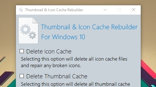Thumbnail and Icon Cache Rebuilder      